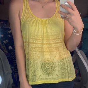 Yellow Tank Top with Crocheted Back!